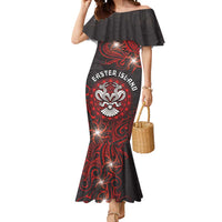 Personalised Easter Island Mermaid Dress Hibiscus Polynesian Tribal Pattern