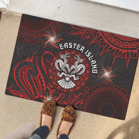 Easter Island Rubber Doormat Hibiscus Polynesian Tribal Pattern DT05 - Polynesian Pride