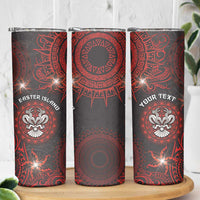 Personalised Easter Island Skinny Tumbler Hibiscus Polynesian Tribal Pattern DT05 - Polynesian Pride