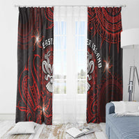 Easter Island Window Curtain Hibiscus Polynesian Tribal Pattern