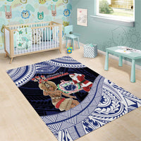 Samoa Christmas Area Rug Samoan Siva Dance With Santa - Polynesian Pride