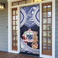 Samoa Christmas Door Cover Samoan Siva Dance With Santa - Polynesian Pride