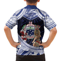 Samoa Christmas Family Matching Off The Shoulder Long Sleeve Dress and Hawaiian Shirt Samoan Siva Dance With Santa - Polynesian Pride