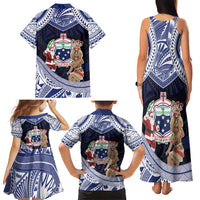 Samoa Christmas Family Matching Tank Maxi Dress and Hawaiian Shirt Samoan Siva Dance With Santa - Polynesian Pride