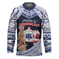 Samoa Christmas Hockey Jersey Samoan Siva Dance With Santa - Polynesian Pride