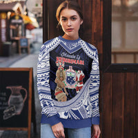 Samoa Christmas Ugly Christmas Sweater Samoan Siva Dance With Santa - Polynesian Pride