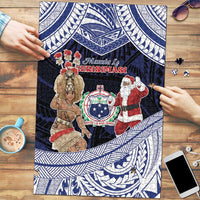 Samoa Christmas Puzzle Samoan Siva Dance With Santa - Polynesian Pride