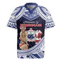 Samoa Christmas Rugby Jersey Samoan Siva Dance With Santa - Polynesian Pride