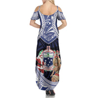 Samoa Christmas Summer Maxi Dress Samoan Siva Dance With Santa - Polynesian Pride