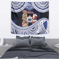 Samoa Christmas Tapestry Samoan Siva Dance With Santa - Polynesian Pride