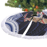 Samoa Christmas Tree Skirt Samoan Siva Dance With Santa - Polynesian Pride