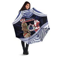Samoa Christmas Umbrella Samoan Siva Dance With Santa - Polynesian Pride