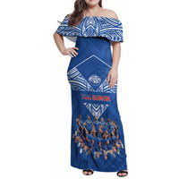 Toa Samoa Family Matching Off Shoulder Maxi Dress and Hawaiian Shirt Samoan Warrior Spirit Rugby - Polynesian Pride