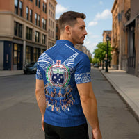 Toa Samoa Zipper Polo Shirt Samoan Warrior Spirit Rugby - Polynesian Pride