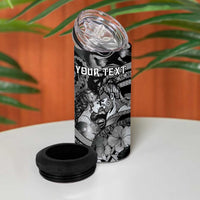 Personalised Maori Romantic Valentine 4 in 1 Can Cooler Tumbler The Hongi Kiss Black Galaxy