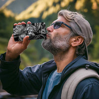 Personalised Maori Romantic Valentine 4 in 1 Can Cooler Tumbler The Hongi Kiss Black Galaxy