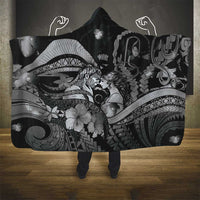 Maori Romantic Valentine Hooded Blanket The Hongi Kiss Black Galaxy