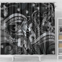 Maori Romantic Valentine Shower Curtain The Hongi Kiss Black Galaxy