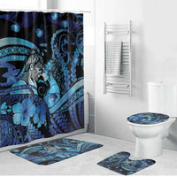 Maori Romantic Valentine Bathroom Set The Hongi Kiss Blue Galaxy
