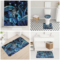 Maori Romantic Valentine Bathroom Set The Hongi Kiss Blue Galaxy