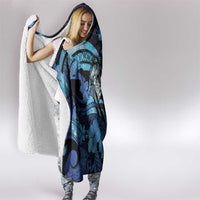 Maori Romantic Valentine Hooded Blanket The Hongi Kiss Blue Galaxy