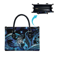Maori Romantic Valentine Leather Bag The Hongi Kiss Blue Galaxy