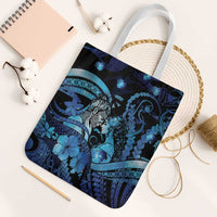 Maori Romantic Valentine Tote Bag The Hongi Kiss Blue Galaxy
