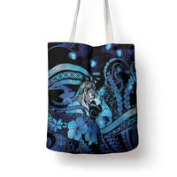 Maori Romantic Valentine Tote Bag The Hongi Kiss Blue Galaxy