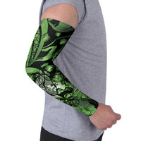 Personalised Maori Romantic Valentine Arm Sleeves The Hongi Kiss Green Galaxy DT05 - Polynesian Pride