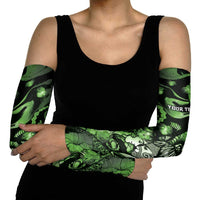Personalised Maori Romantic Valentine Arm Sleeves The Hongi Kiss Green Galaxy DT05 - Polynesian Pride