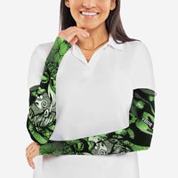 Personalised Maori Romantic Valentine Arm Sleeves The Hongi Kiss Green Galaxy DT05 - Polynesian Pride