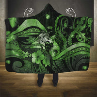 Maori Romantic Valentine Hooded Blanket The Hongi Kiss Green Galaxy DT05 - Polynesian Pride