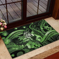 Maori Romantic Valentine Rubber Doormat The Hongi Kiss Green Galaxy