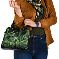 Maori Romantic Valentine Shoulder Handbag The Hongi Kiss Green Galaxy