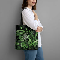 Maori Romantic Valentine Tote Bag The Hongi Kiss Green Galaxy