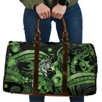Maori Romantic Valentine Travel Bag The Hongi Kiss Green Galaxy