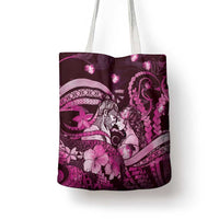 Maori Romantic Valentine Tote Bag The Hongi Kiss Pink Galaxy