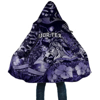 Personalised Maori Romantic Valentine Cloak The Hongi Kiss Purple Galaxy