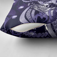 Maori Romantic Valentine Pillow Cover The Hongi Kiss Purple Galaxy