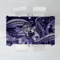Maori Romantic Valentine Tablecloth The Hongi Kiss Purple Galaxy