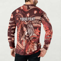 Personalised Maori Romantic Valentine Button Sweatshirt The Hongi Kiss Red Galaxy