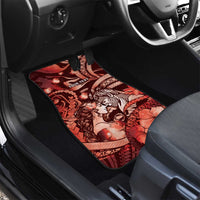 Personalised Maori Romantic Valentine Car Mats The Hongi Kiss Red Galaxy