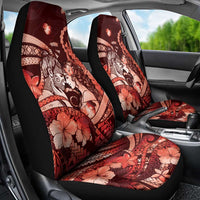 Maori Romantic Valentine Car Seat Cover The Hongi Kiss Red Galaxy DT05 - Polynesian Pride