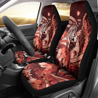 Maori Romantic Valentine Car Seat Cover The Hongi Kiss Red Galaxy DT05 - Polynesian Pride