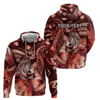 Personalised Maori Romantic Valentine Hoodie The Hongi Kiss Red Galaxy