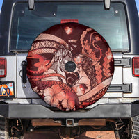 Maori Romantic Valentine Spare Tire Cover The Hongi Kiss Red Galaxy
