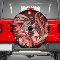Maori Romantic Valentine Spare Tire Cover The Hongi Kiss Red Galaxy