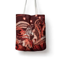Maori Romantic Valentine Tote Bag The Hongi Kiss Red Galaxy