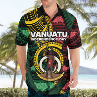 Personalised Vanuatu Independence Day Hawaiian Shirt Boar Tusk Warrior Tribal Floral Patterns