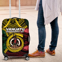 Vanuatu Independence Day Luggage Cover Boar Tusk Warrior Tribal Floral Patterns